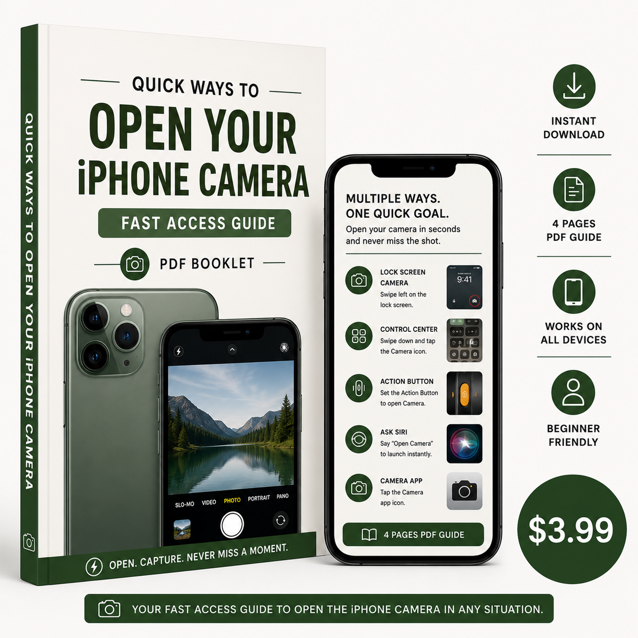 Quick Ways to Open Your iPhone Camera – Fast Access Guide (PDF Booklet)