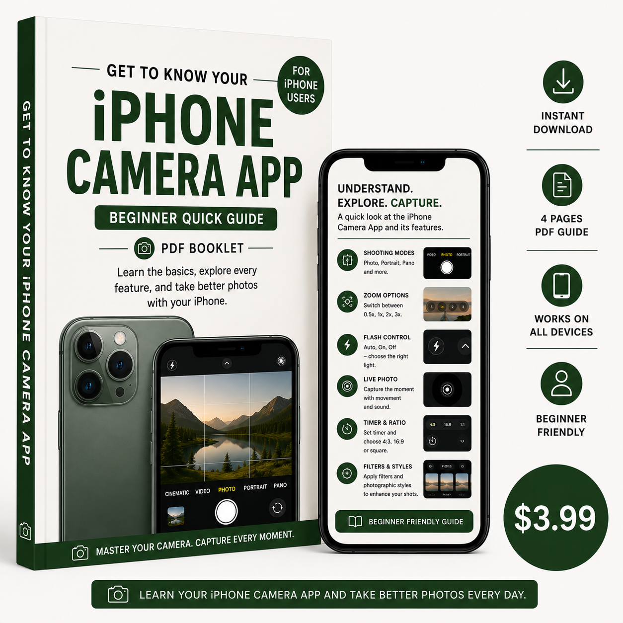 Get to Know Your iPhone Camera App – Beginner Quick Guide (PDF Booklet)